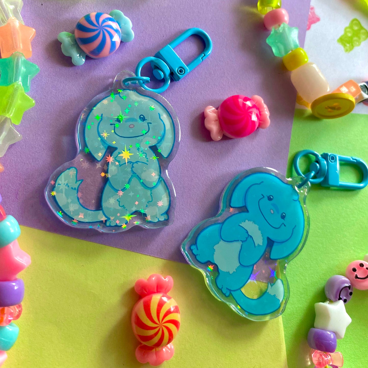 cloudy pet keychain