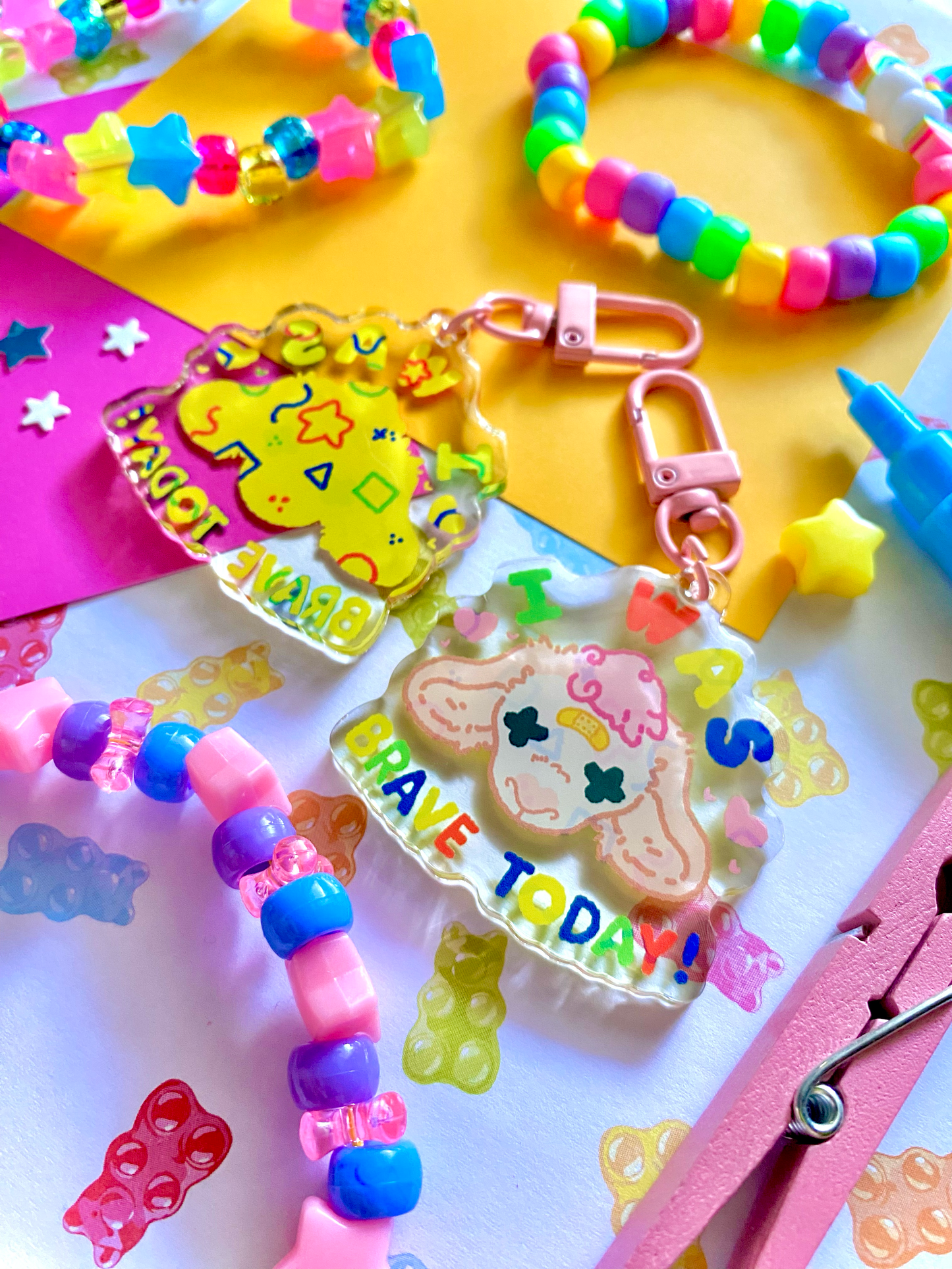 i was brave today keychain