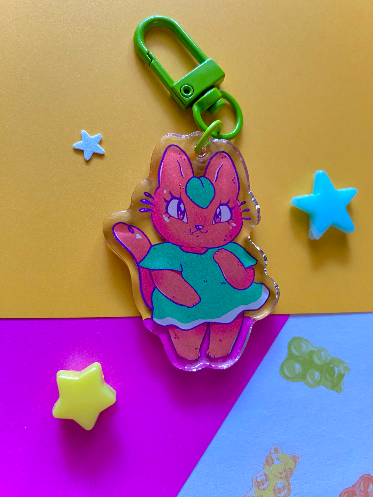 orange kitty keychain