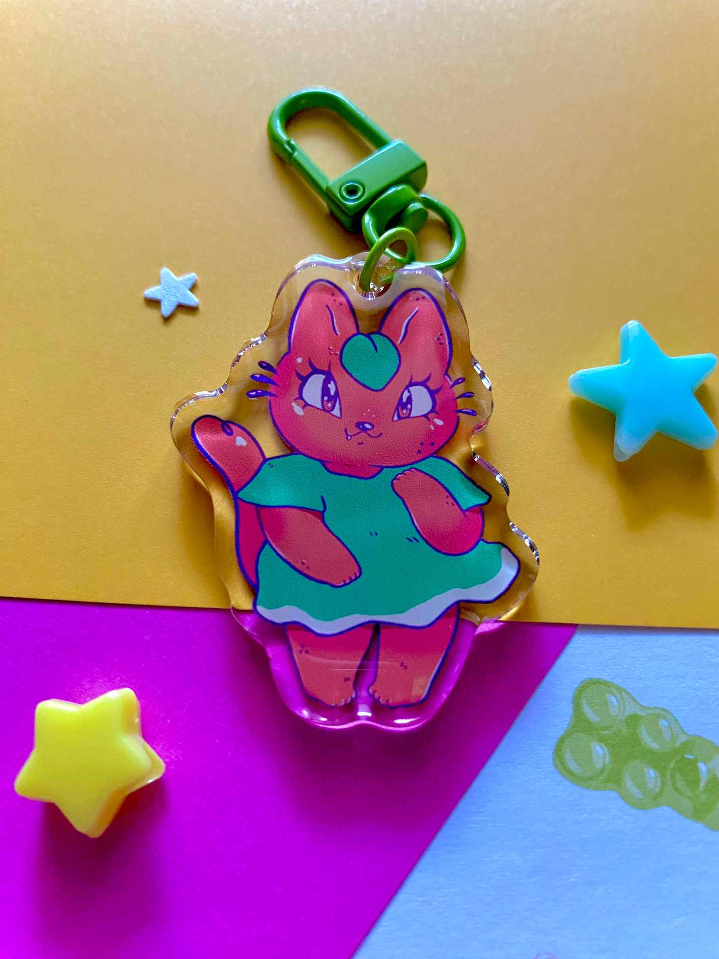 orange kitty keychain