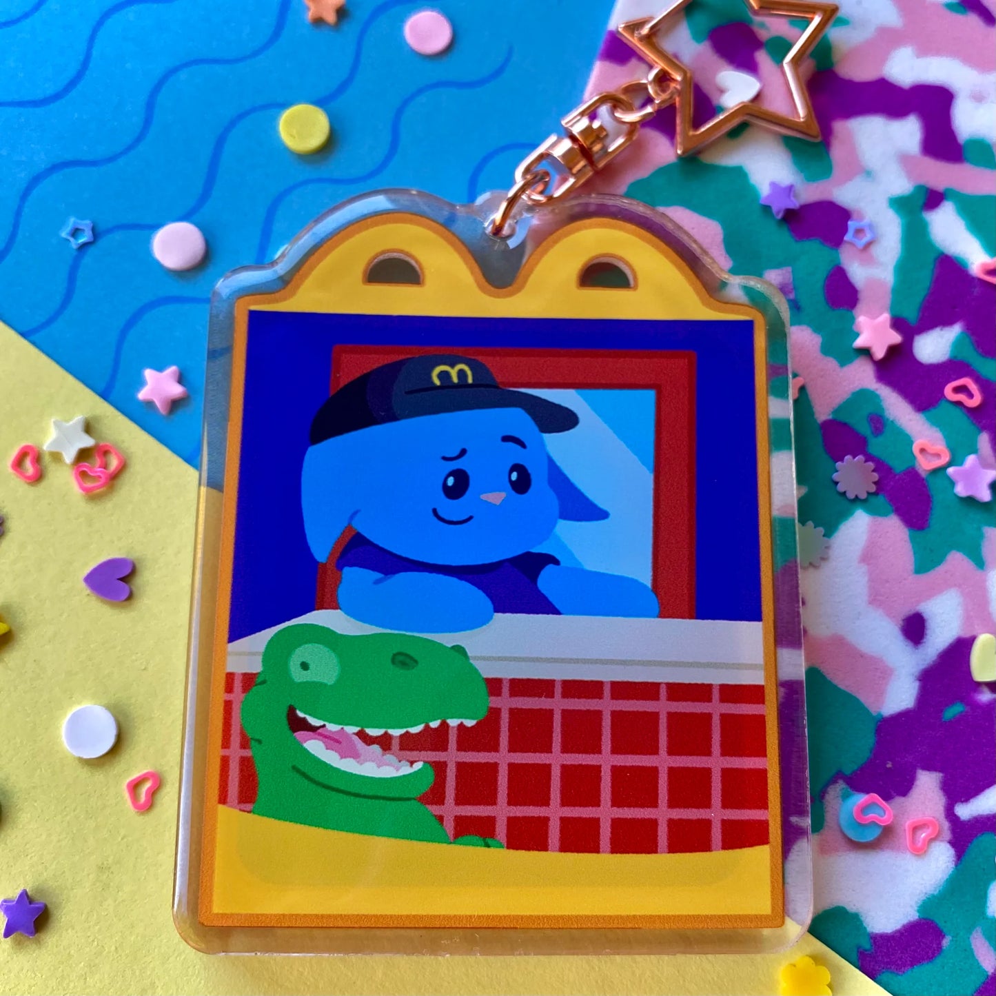 happy food shaker keychain