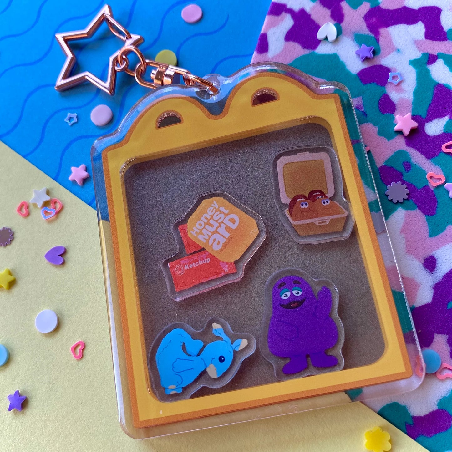 happy food shaker keychain