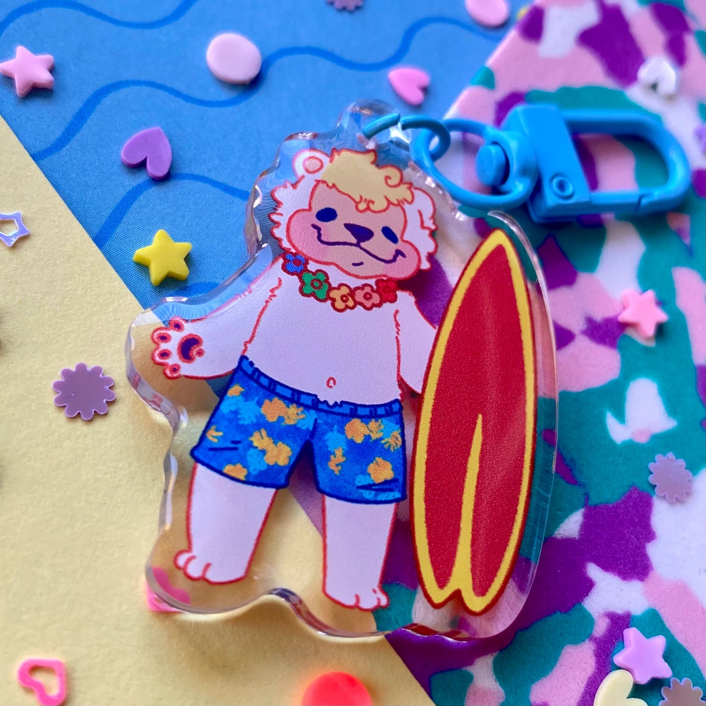 beach bear keychain