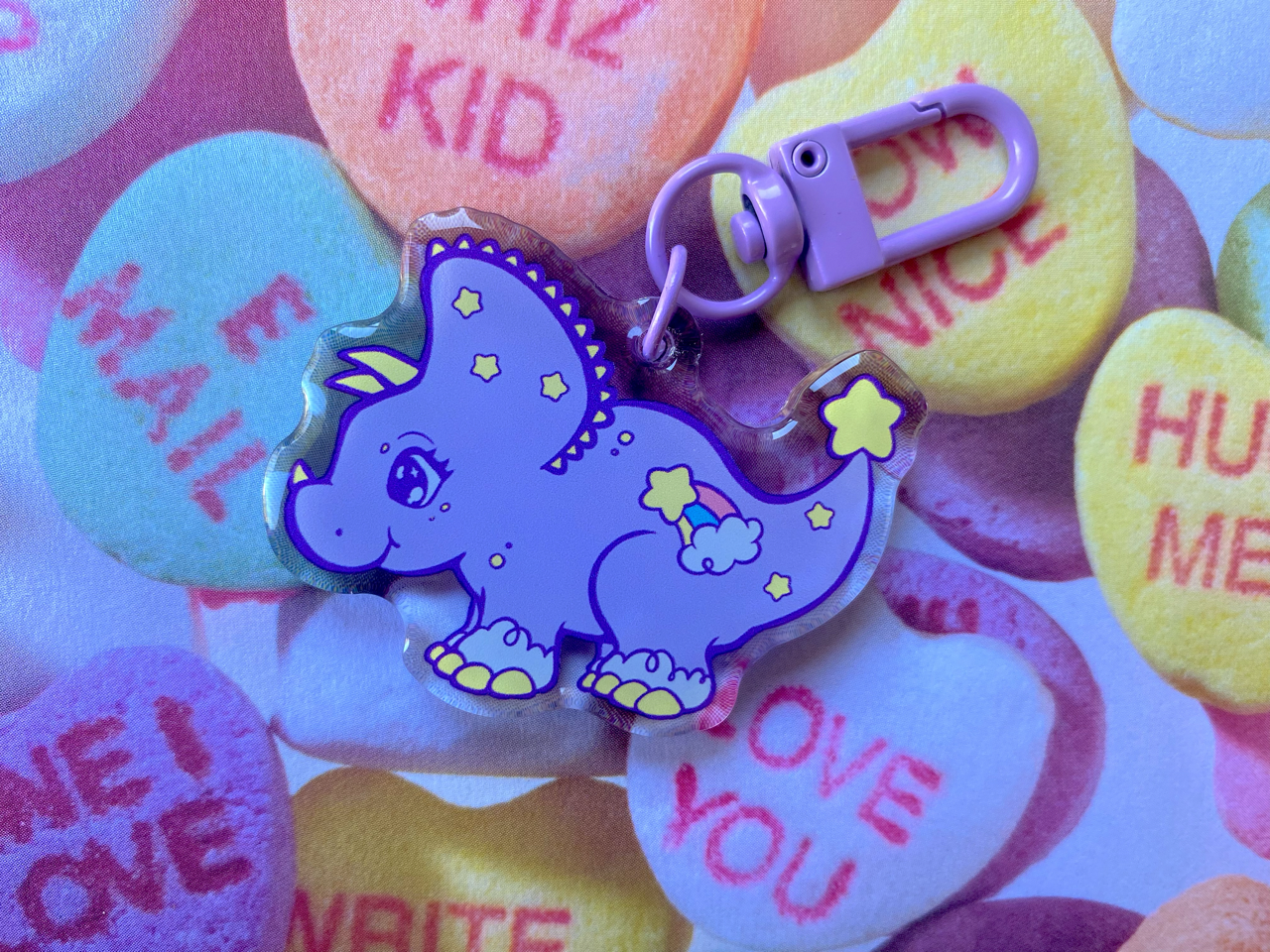 dreamy dino keychain