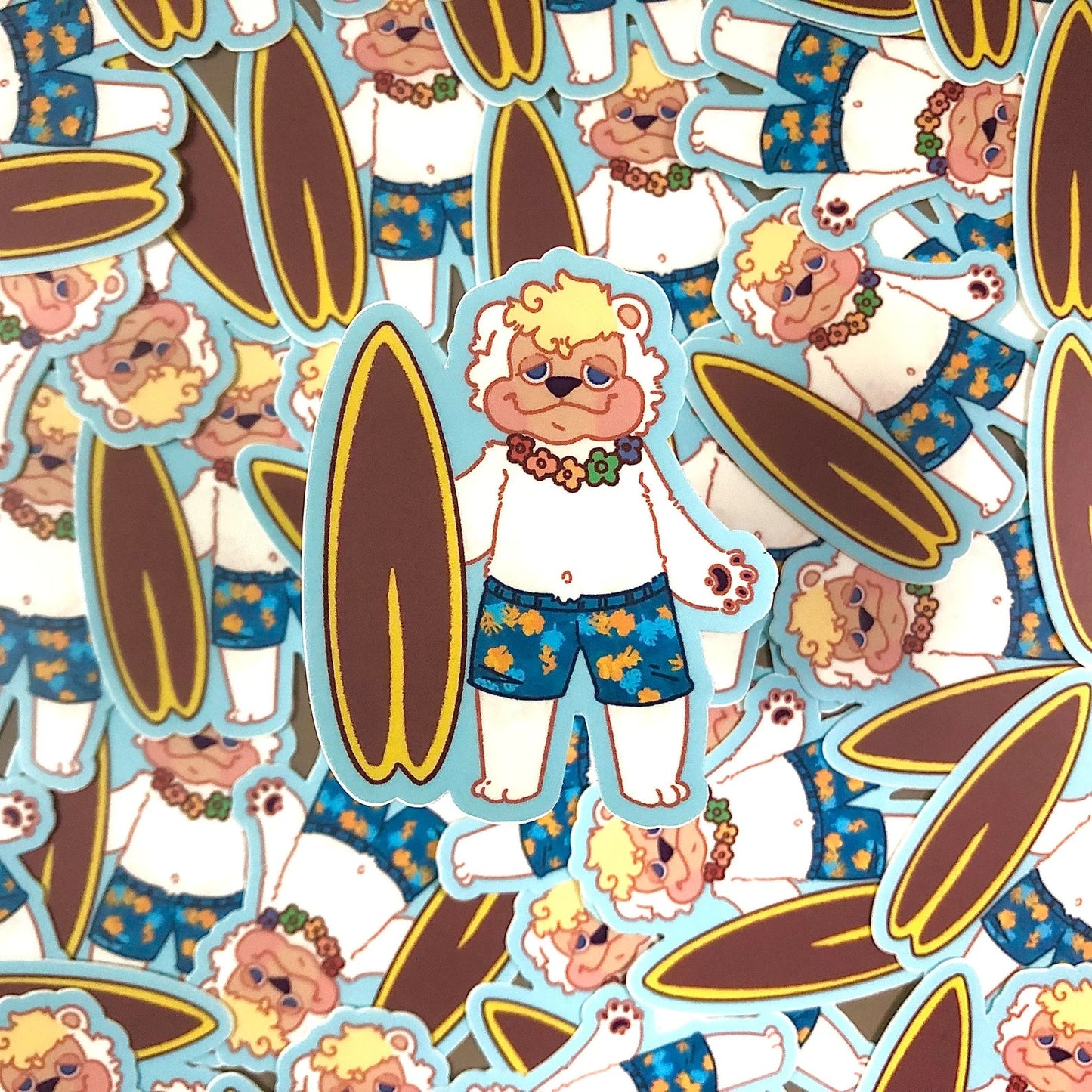 beach bear sticker