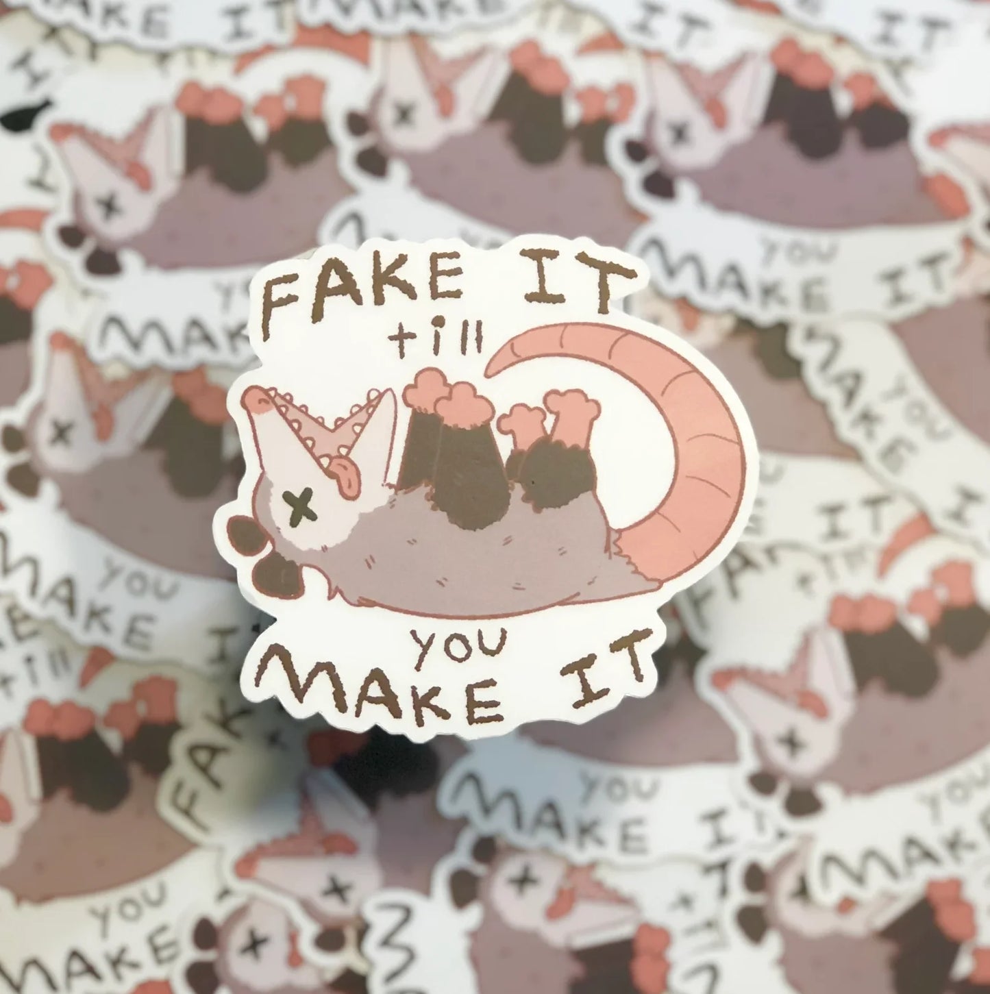 possum playin' dead sticker