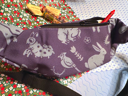blue critters fanny pack