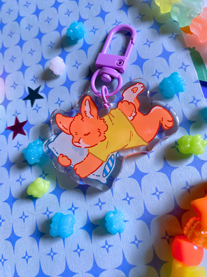 sleepy bunny keychain