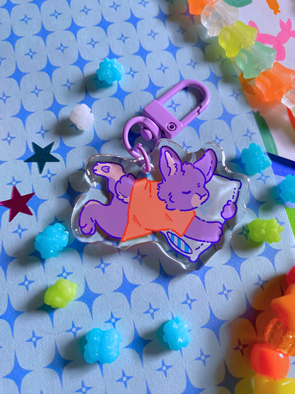 sleepy bunny keychain