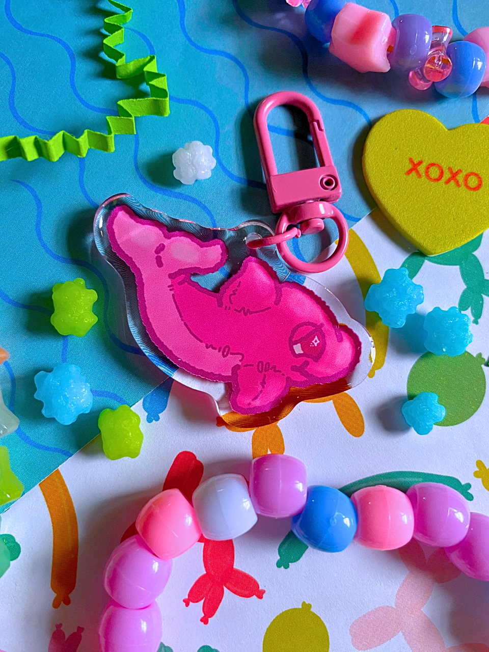 floaty dolphin keychain