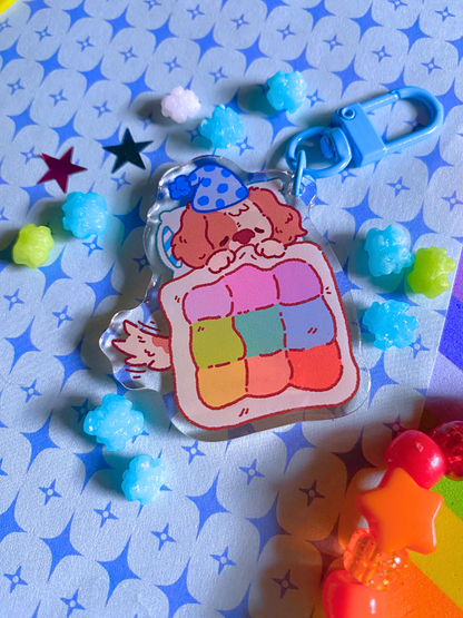 sleepy puppy keychain