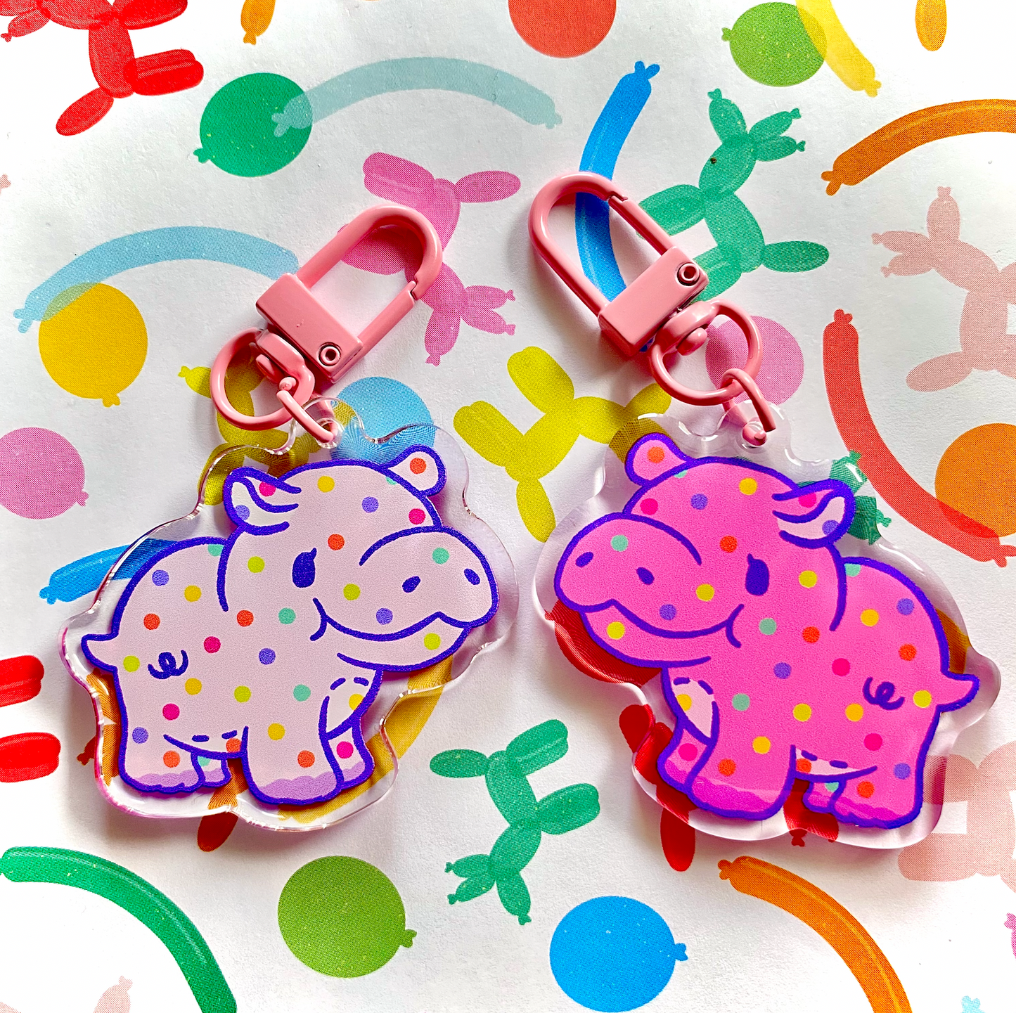 hippo circus animal cookies keychain